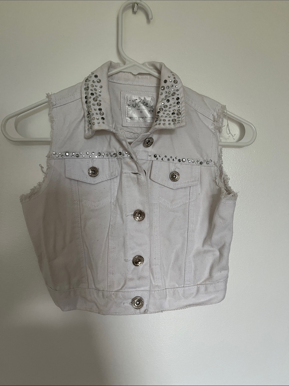Justice Girls White denim Short sleeve jacket